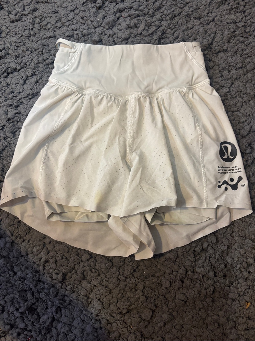 lululemon athletica White Perforated Athletic Skort Shorts